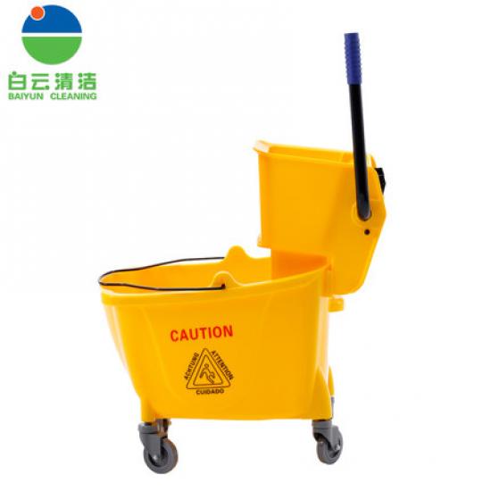 白云32L榨水车单桶榨水车挤拖把水桶家用挤水桶酒店清洁车