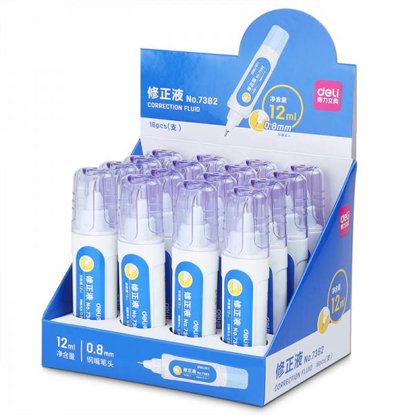 得力7382笔形12ml环保修正液学...