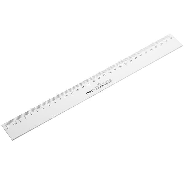 得力6230尺子30cm办公通用直尺 测量绘图尺子 