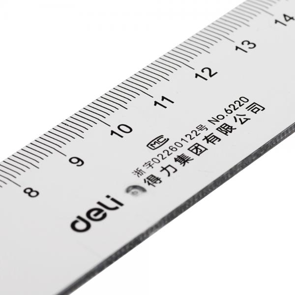 得力6220尺子20cm办公通用直尺 测量绘图尺子 