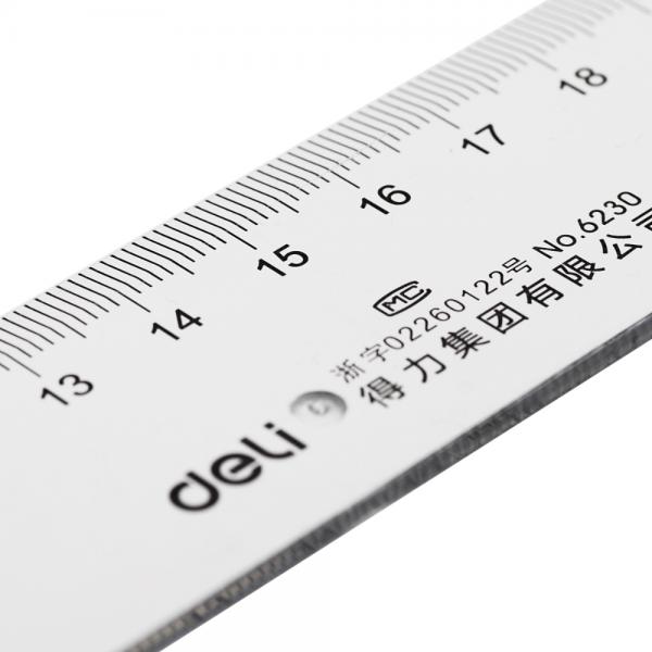 得力6230尺子30cm办公通用直尺 测量绘图尺子 