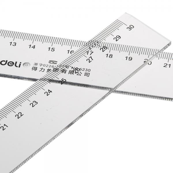得力6230尺子30cm办公通用直尺 测量绘图尺子 