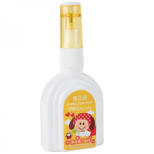 得力 7283 卡通图案修正涂改液/修正液 15ml 颜色随机 