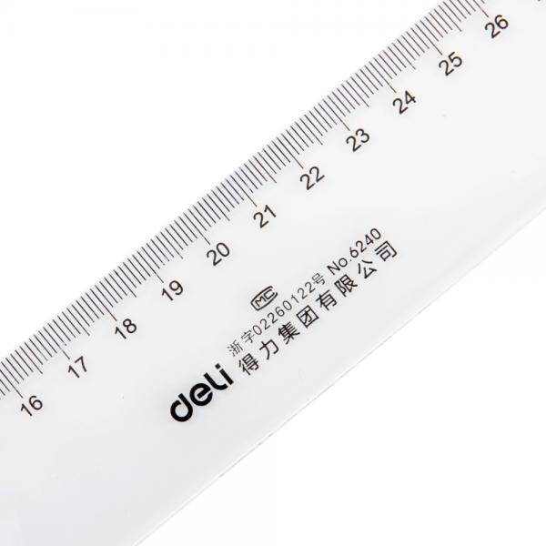 得力 6240 尺/塑料直尺子 测量绘图刻度尺子 办公用品 塑料40cm