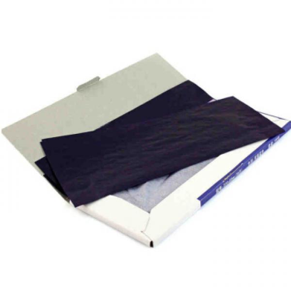 得力9372 复写纸 薄型双面蓝色印纸 办公用品 38K 85*220mm