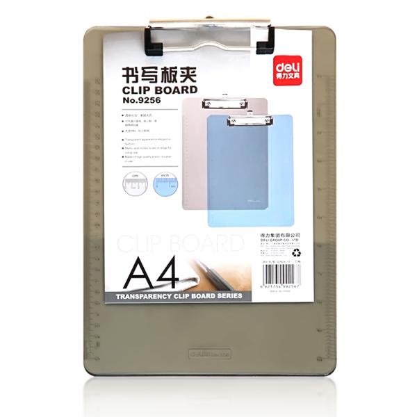 得力 9256 A4带刻度半透明书写板夹文件夹 颜色随机