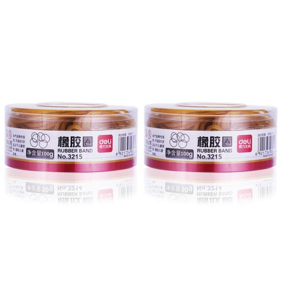得力 3215 橡皮筋 100g装高韧性高强度橡皮筋橡胶圈 牛皮筋100g/盒 反复拉伸不易断