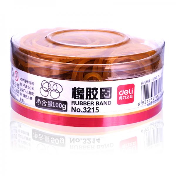 得力 3215 橡皮筋 100g装高韧性高强度橡皮筋橡胶圈 牛皮筋100g/盒 反复拉伸不易断