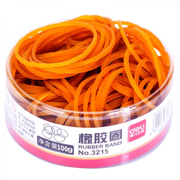 得力 3215 橡皮筋 100g装高韧性高强度橡皮筋橡胶圈 牛皮筋100g/盒 反复拉伸不易断
