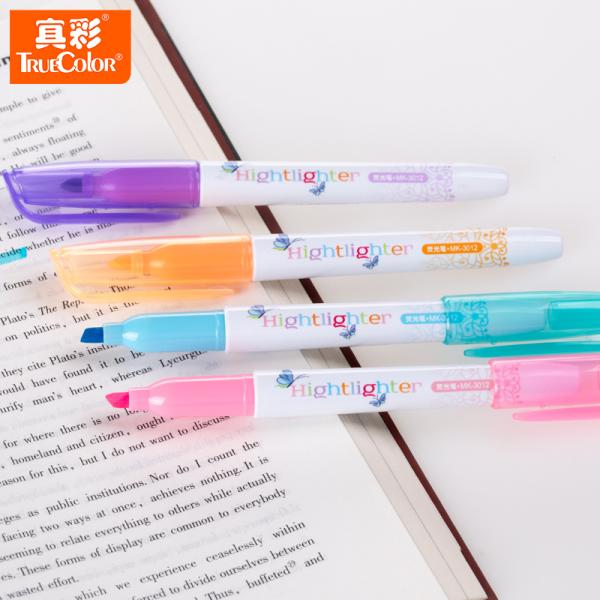 真彩 MK-3012 6色荧光笔醒目标记笔水性记号笔 办公学习 单头糖果色 12支/盒 下单备注颜色