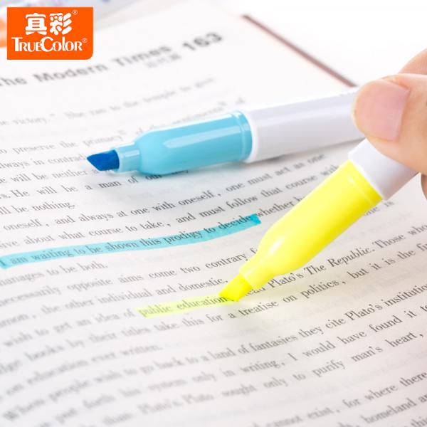 真彩 MK-3012 6色荧光笔醒目标记笔水性记号笔 办公学习 单头糖果色 12支/盒 下单备注颜色