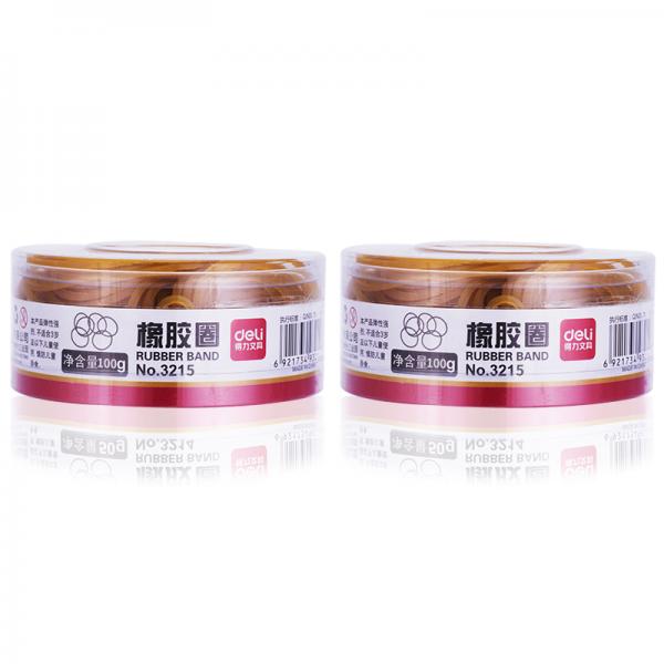 得力 3215 橡皮筋 100g装高韧性高强度橡皮筋橡胶圈 牛皮筋100g/盒 反复拉伸不易断