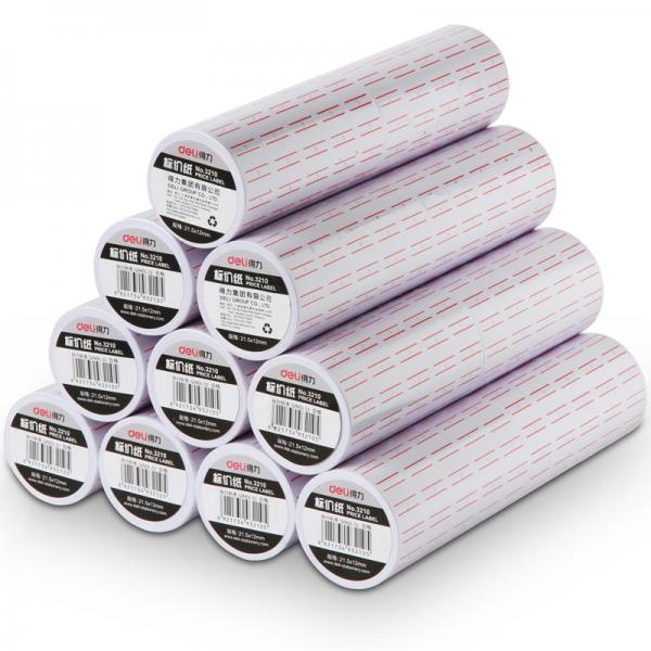 得力 3210 打码纸 21.5×12mm通用单排标价纸 10卷/筒