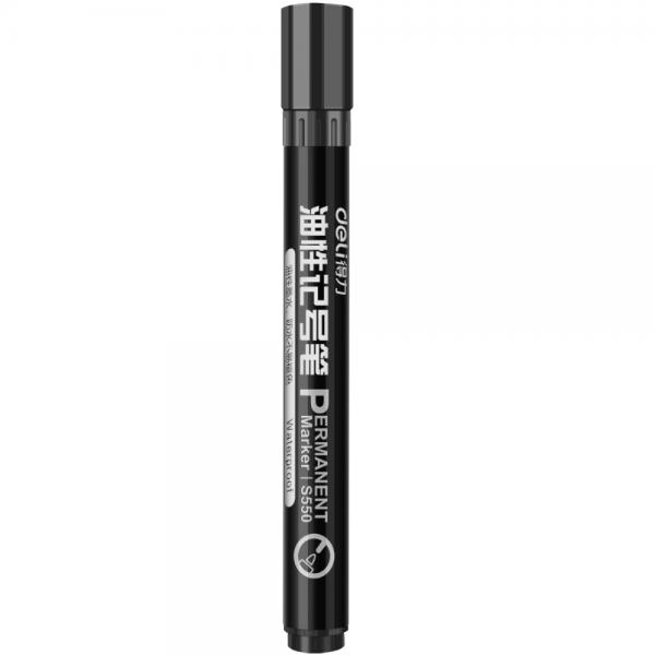 得力 S550 大头/大双头记号笔 粗 防水快干 马克笔 黑色防水油性记号笔